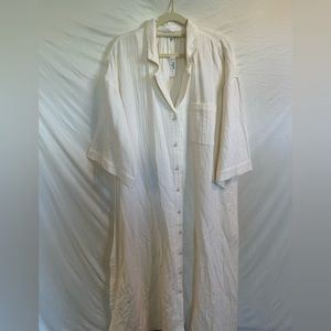 Madewell Lightestspun Cover-Up Maxi Shirtdress / MEDIUM / LIGHTHOUSE